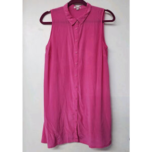 Johnny Was Lana Silk Tunic Sleeveless Womens Blouse Size Small Passion Pink